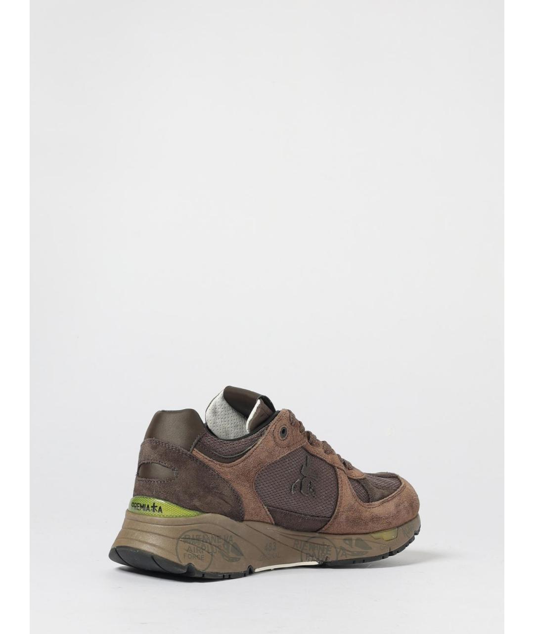 PREMIATA Коричневые кожаные низкие кроссовки / кеды, фото 3