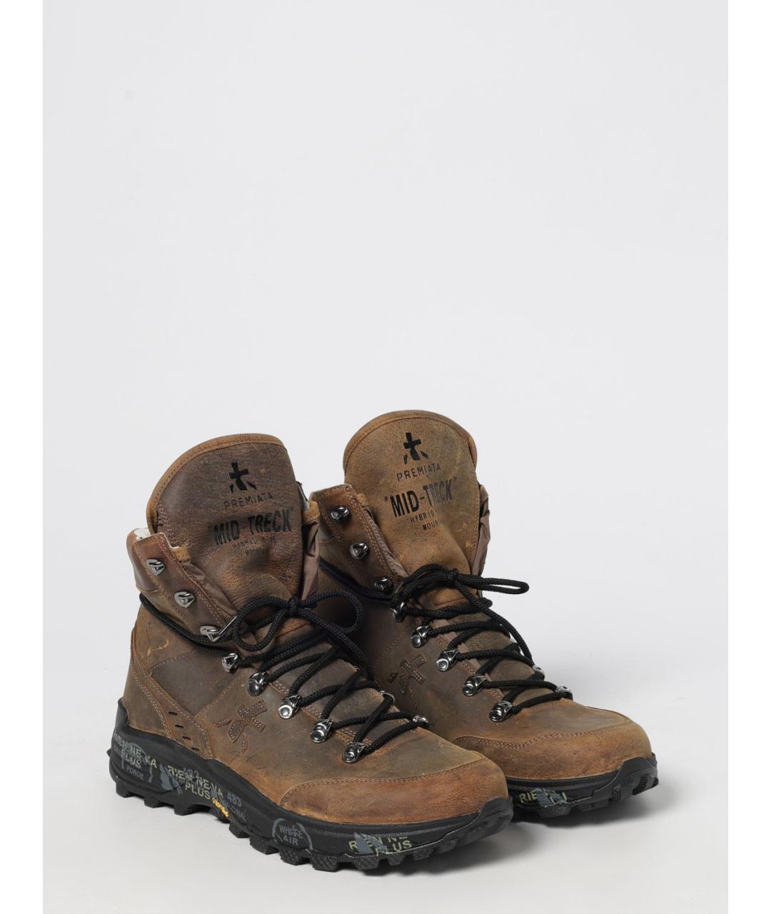 PREMIATA Коричневые кожаные высокие ботинки, фото 2