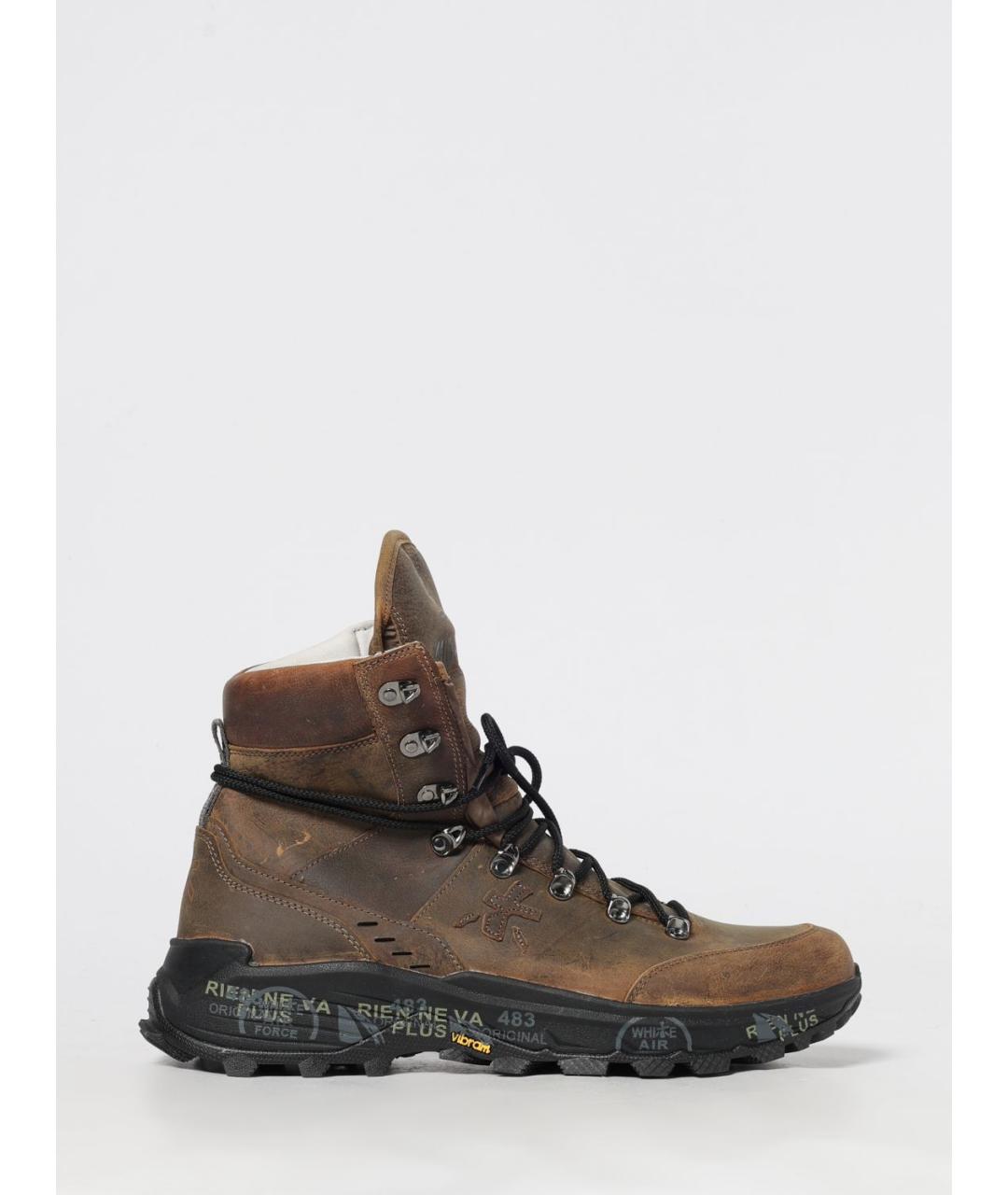 PREMIATA Коричневые кожаные высокие ботинки, фото 4