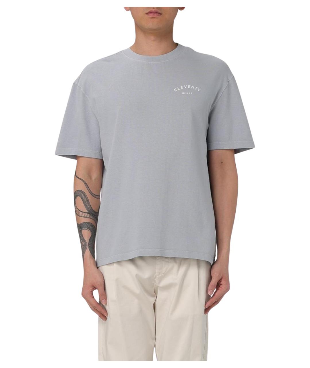 ELEVENTY Серая хлопковая футболка, фото 1