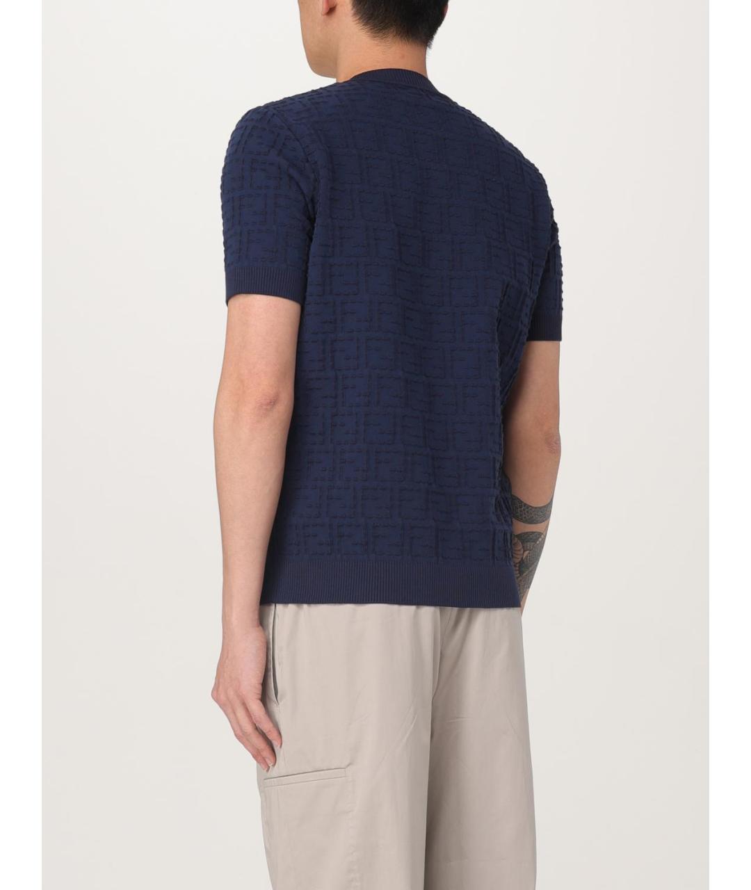 FENDI Синяя хлопковая футболка, фото 3