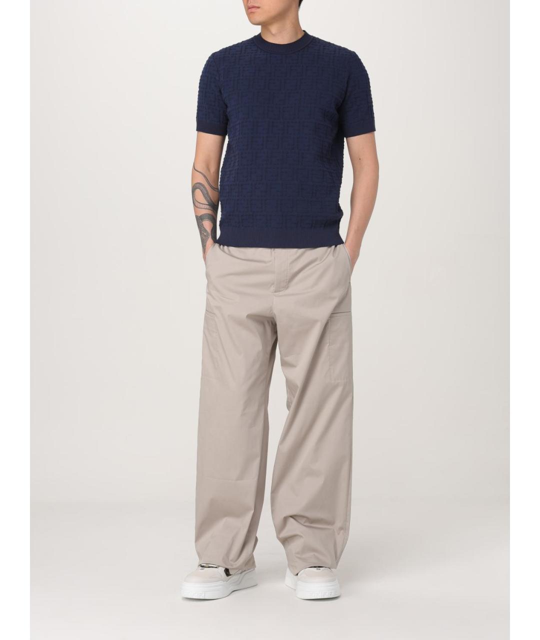 FENDI Синяя хлопковая футболка, фото 2