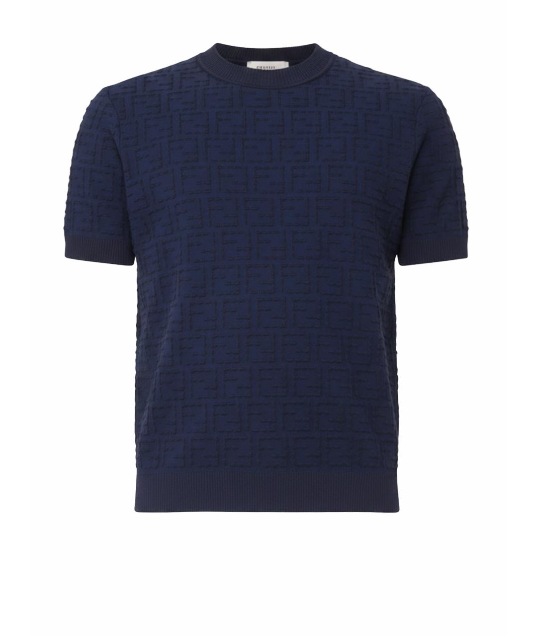 FENDI Синяя хлопковая футболка, фото 1