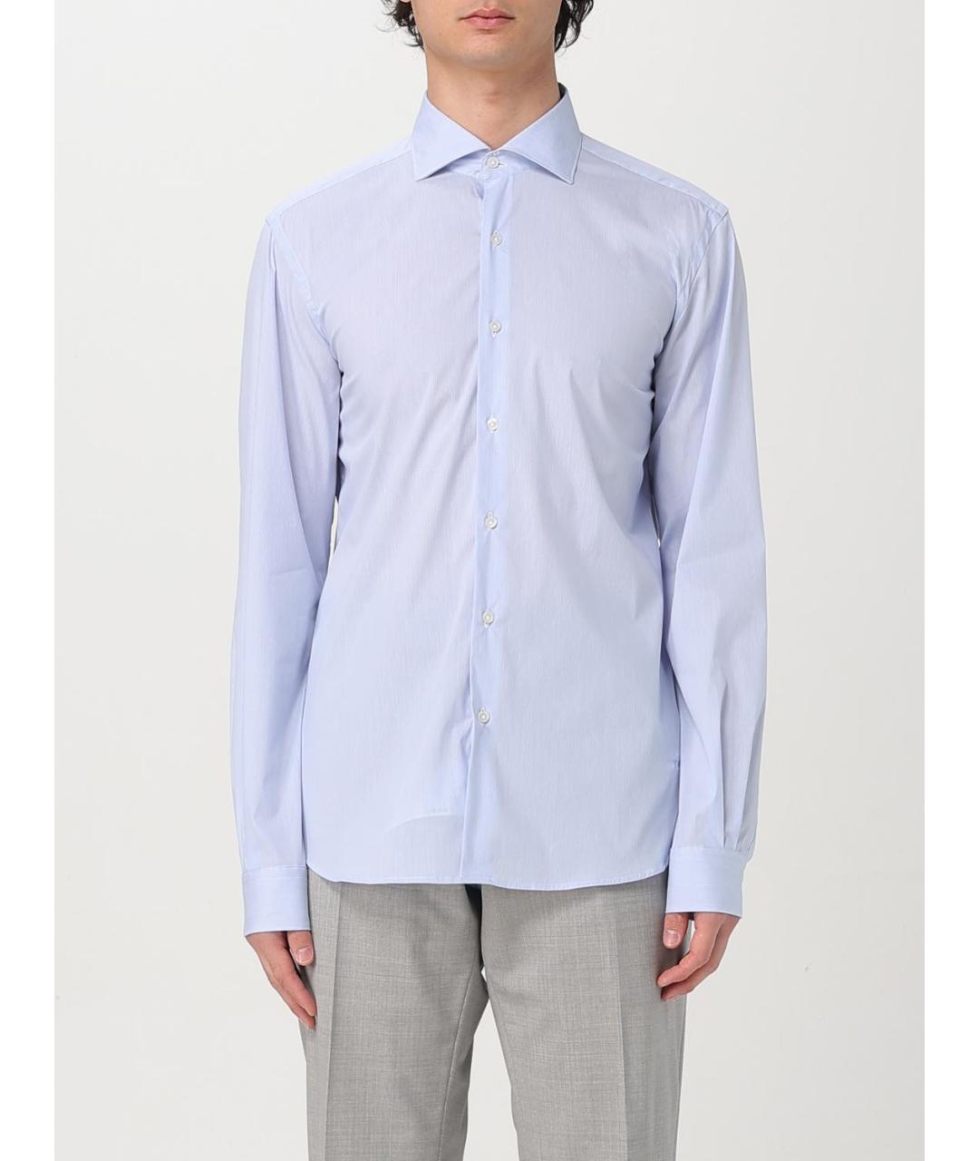 FAY Голубая хлопковая кэжуал рубашка, фото 4