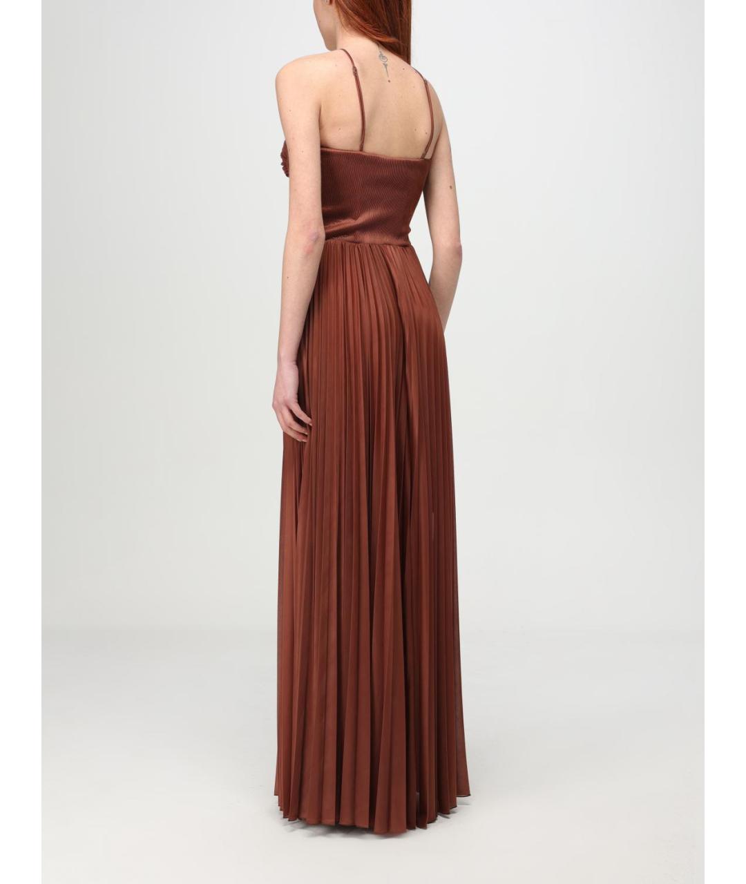 PINKO Коричневое полиэстеровое платье, фото 3