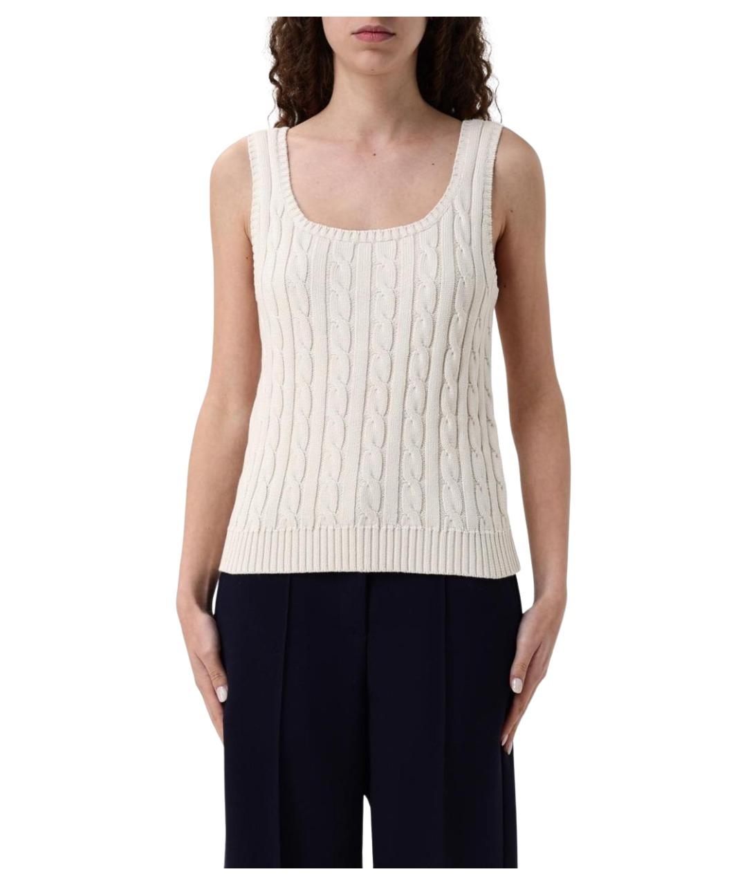 RALPH LAUREN Бежевая хлопковая майка, фото 1