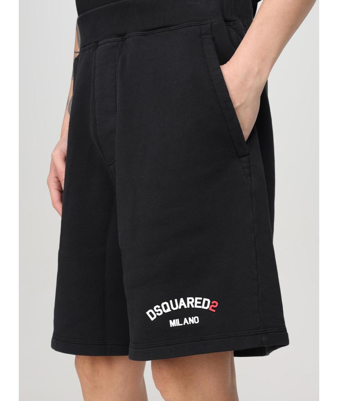 DSQUARED2 Черные хлопковые шорты, фото 4