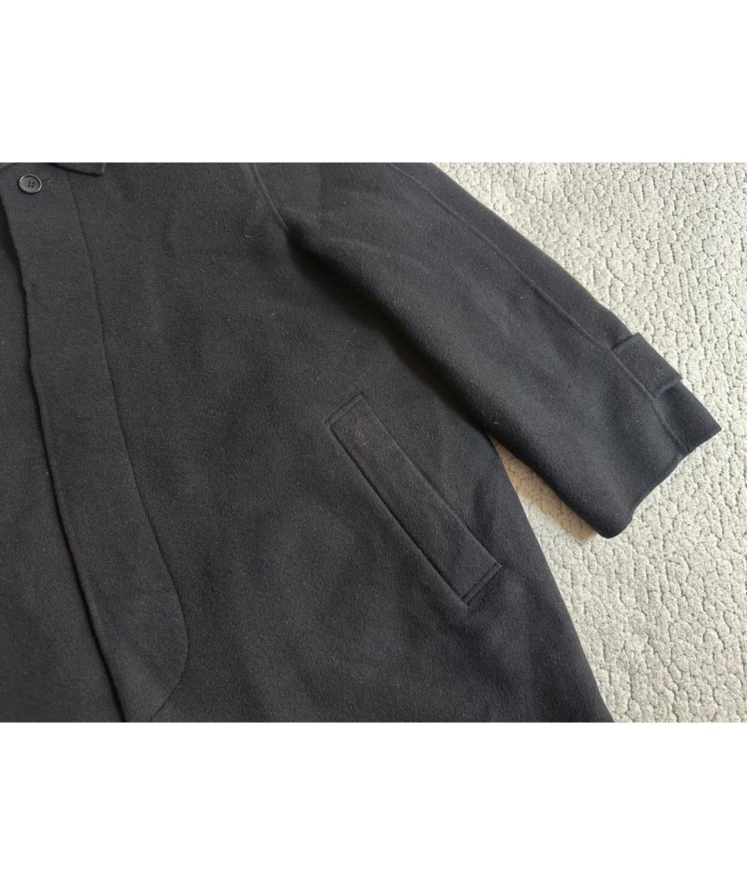 SAINT LAURENT Черное шерстяное пальто, фото 3