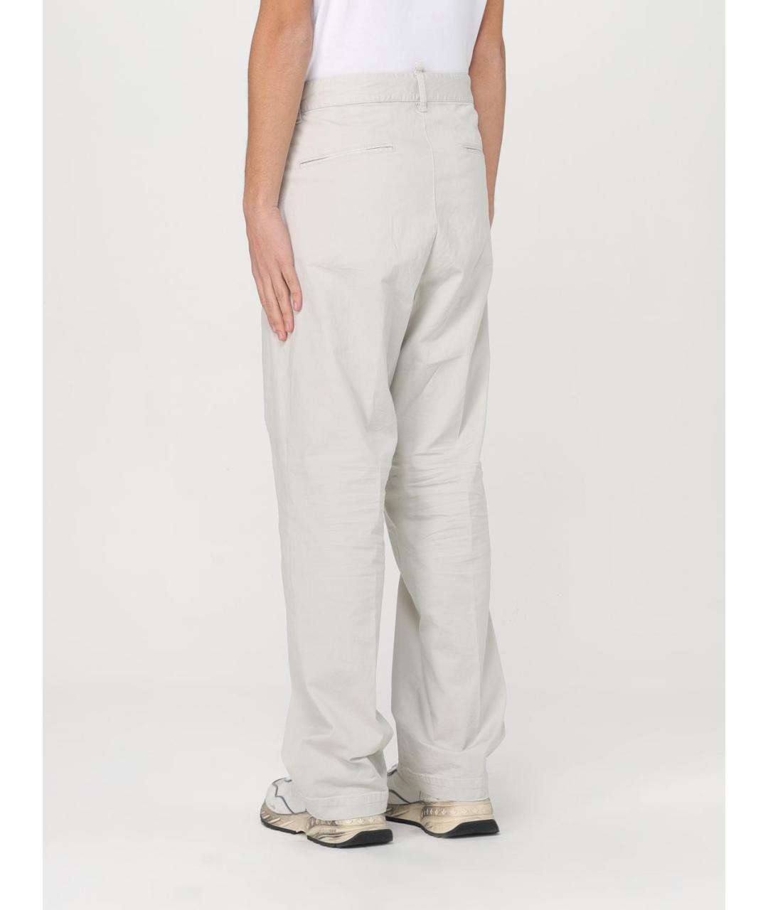 DSQUARED2 Белые хлопковые повседневные брюки, фото 3