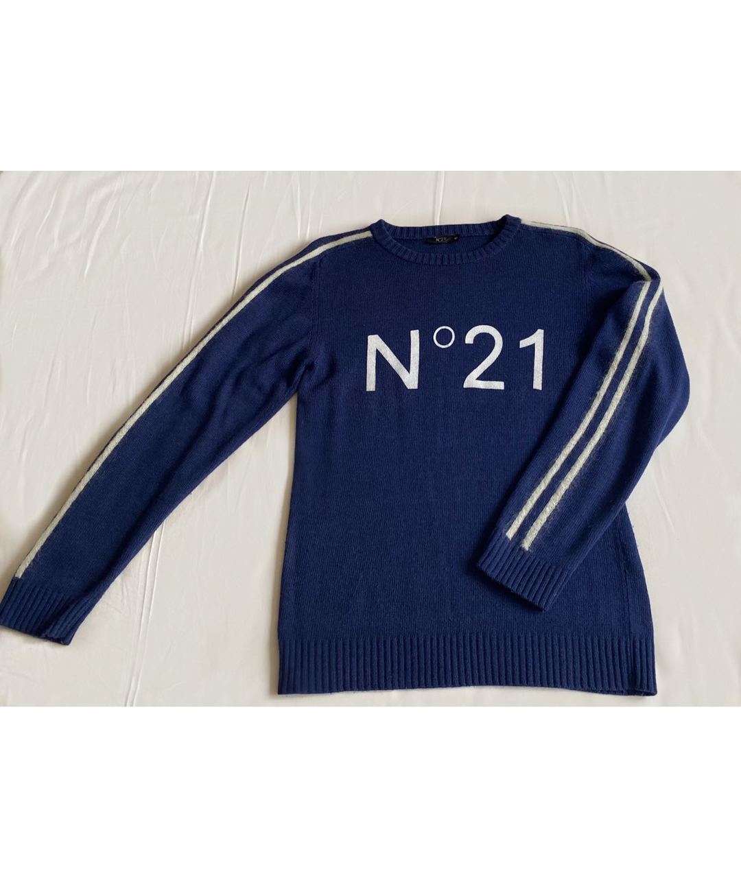 NO. 21 Синий шерстяной джемпер / свитер, фото 7