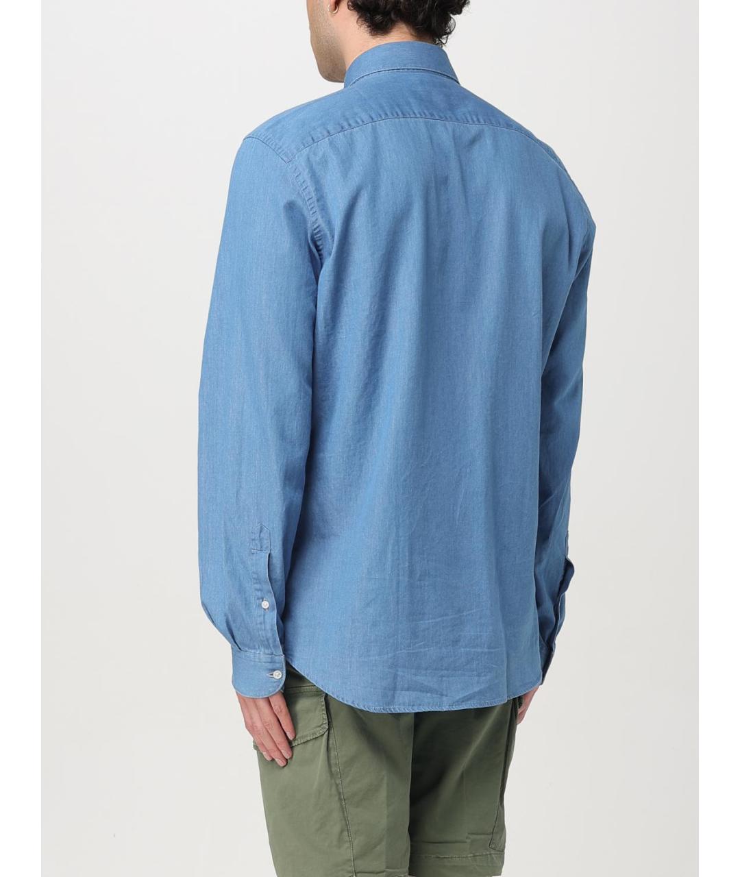 FAY Синяя хлопковая кэжуал рубашка, фото 3