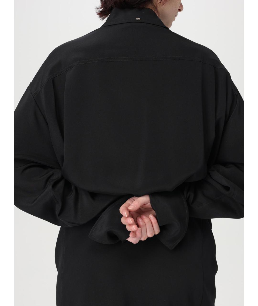 SPORTMAX Черное шелковое повседневное платье, фото 4