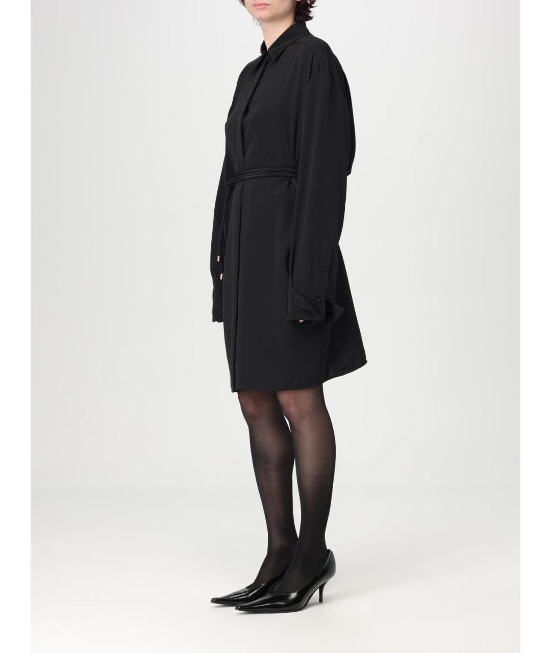 SPORTMAX Черное шелковое повседневное платье, фото 3