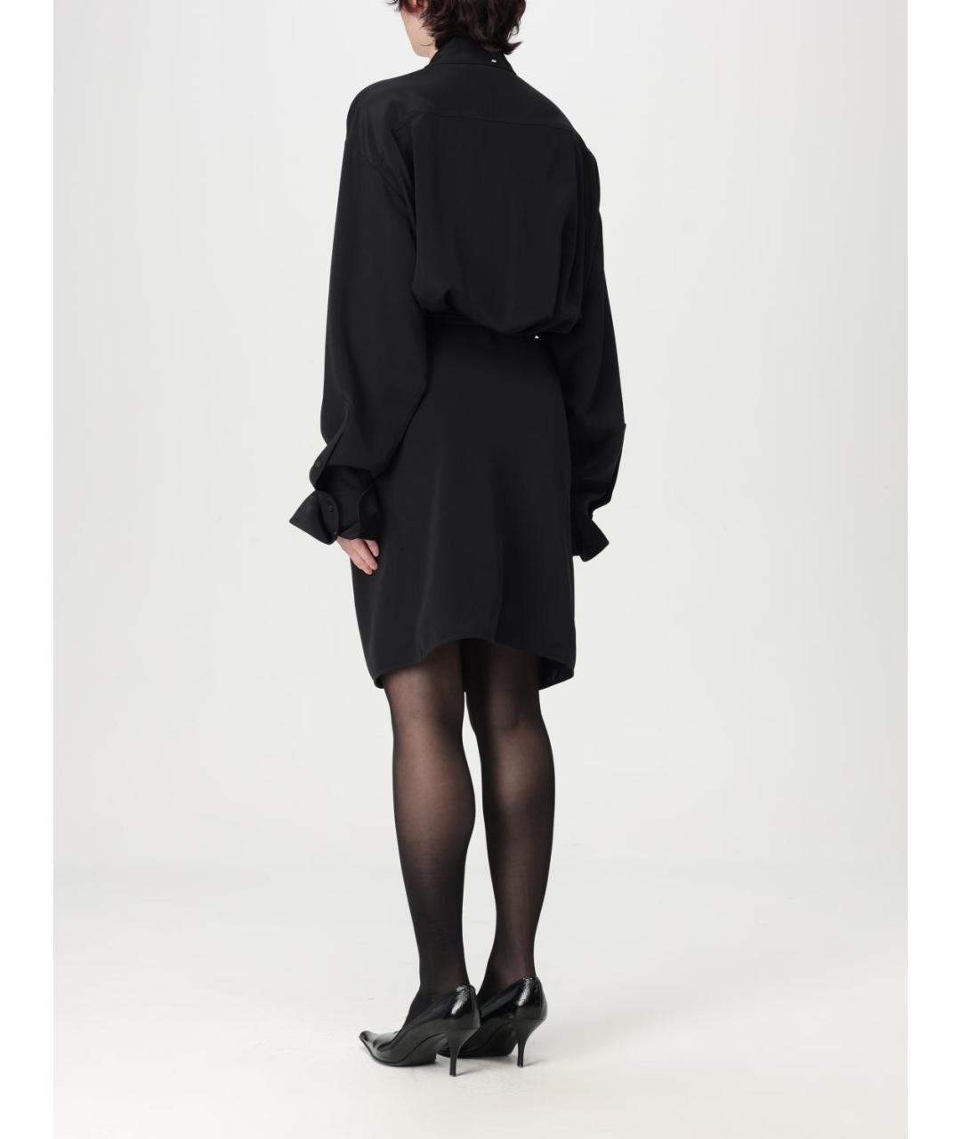 SPORTMAX Черное шелковое повседневное платье, фото 2