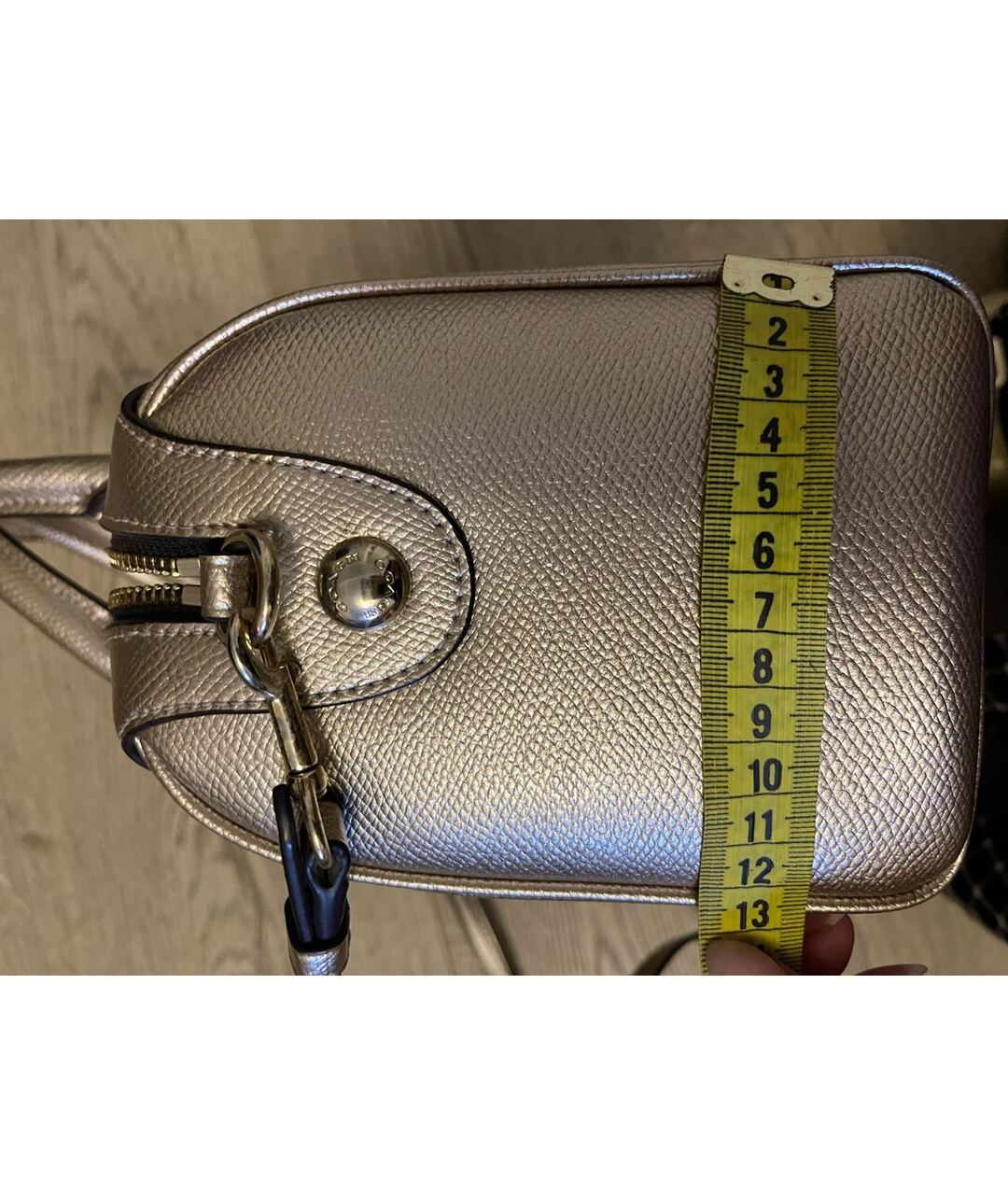 COACH Золотая кожаная сумка тоут, фото 4