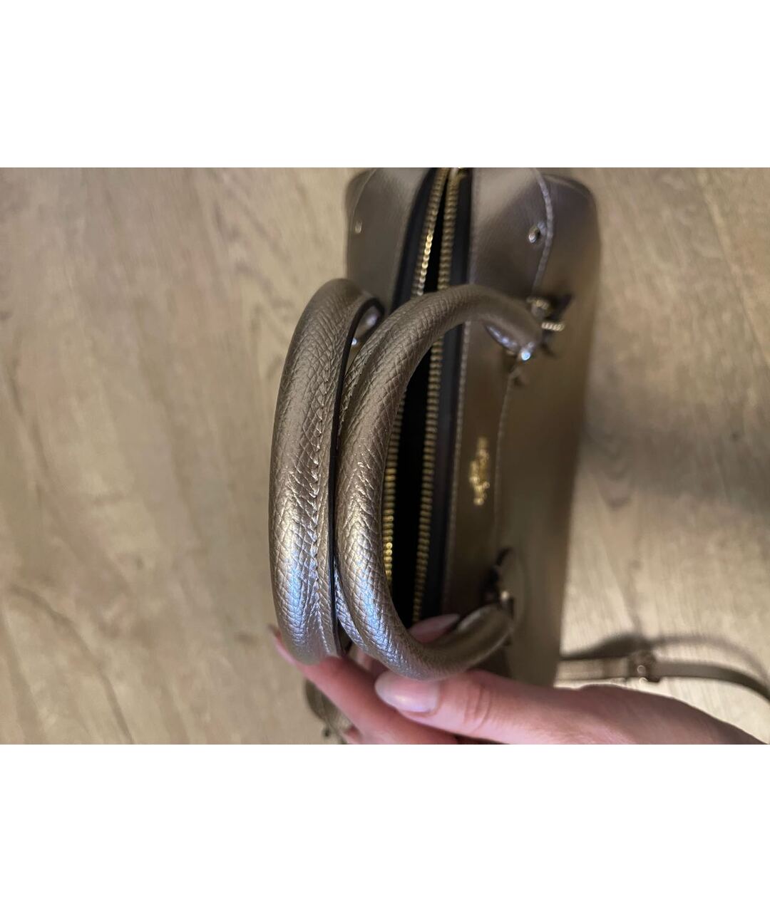 COACH Золотая кожаная сумка тоут, фото 6