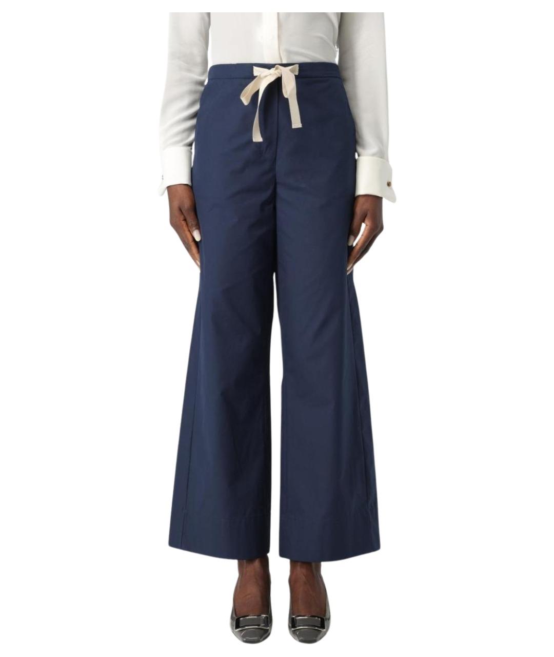 'S MAX MARA Синие хлопковые прямые брюки, фото 1