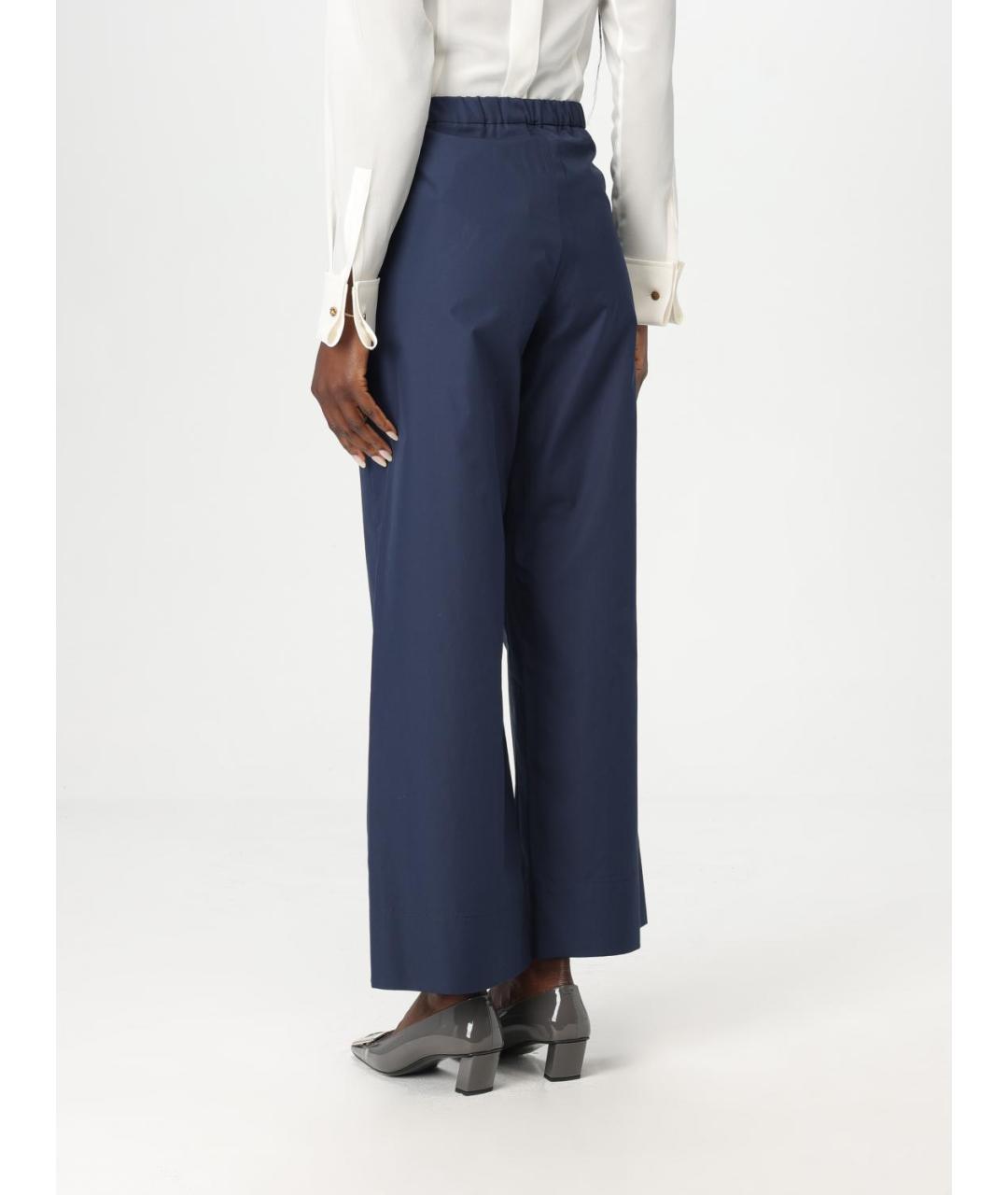 'S MAX MARA Синие хлопковые прямые брюки, фото 3