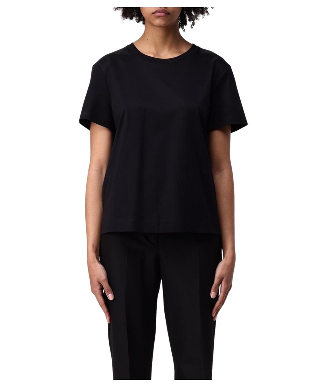 MAX MARA Черная хлопковая футболка, фото 1