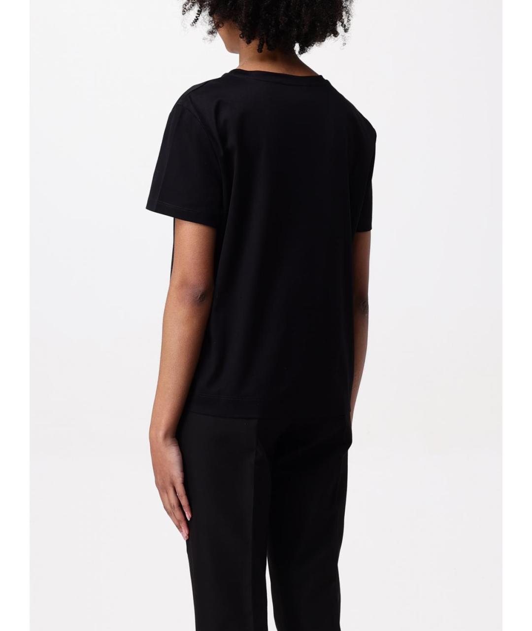 MAX MARA Черная хлопковая футболка, фото 2