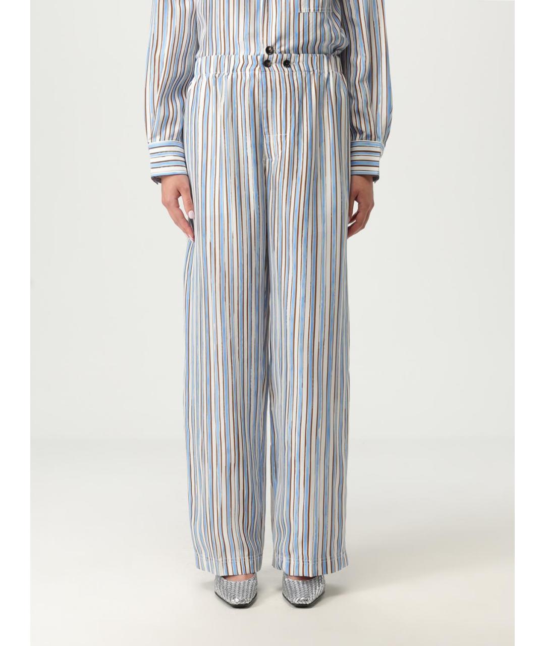 BOTTEGA VENETA Голубой шелковый костюм с брюками, фото 7