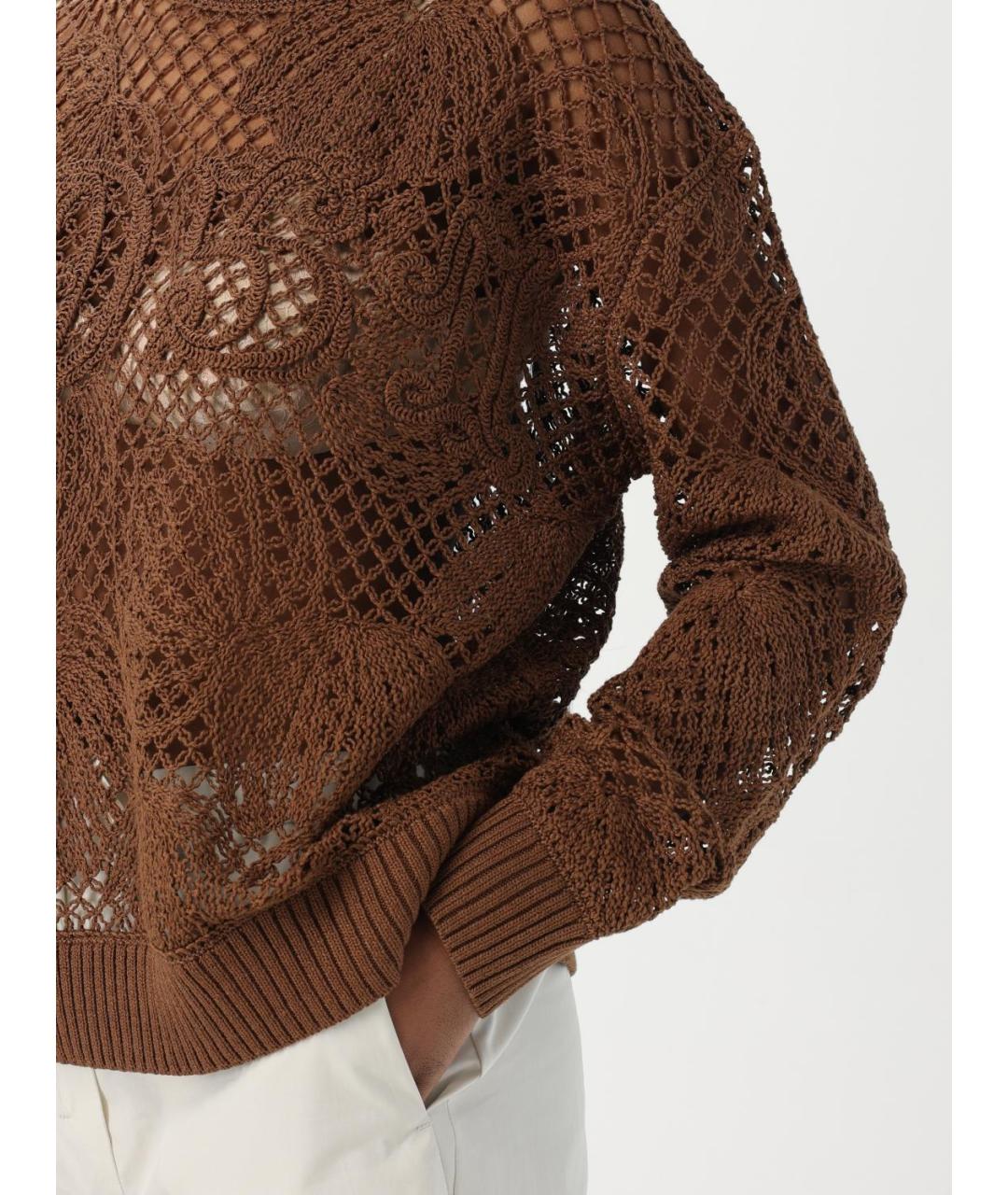 MAX MARA Коричневый хлопковый джемпер / свитер, фото 6
