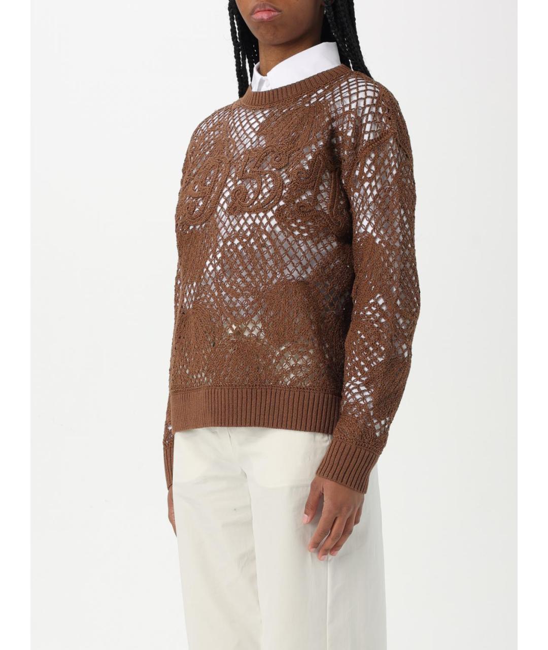 MAX MARA Коричневый хлопковый джемпер / свитер, фото 5