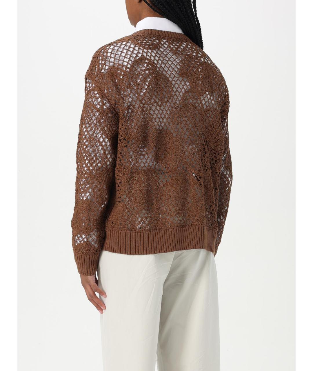 MAX MARA Коричневый хлопковый джемпер / свитер, фото 4