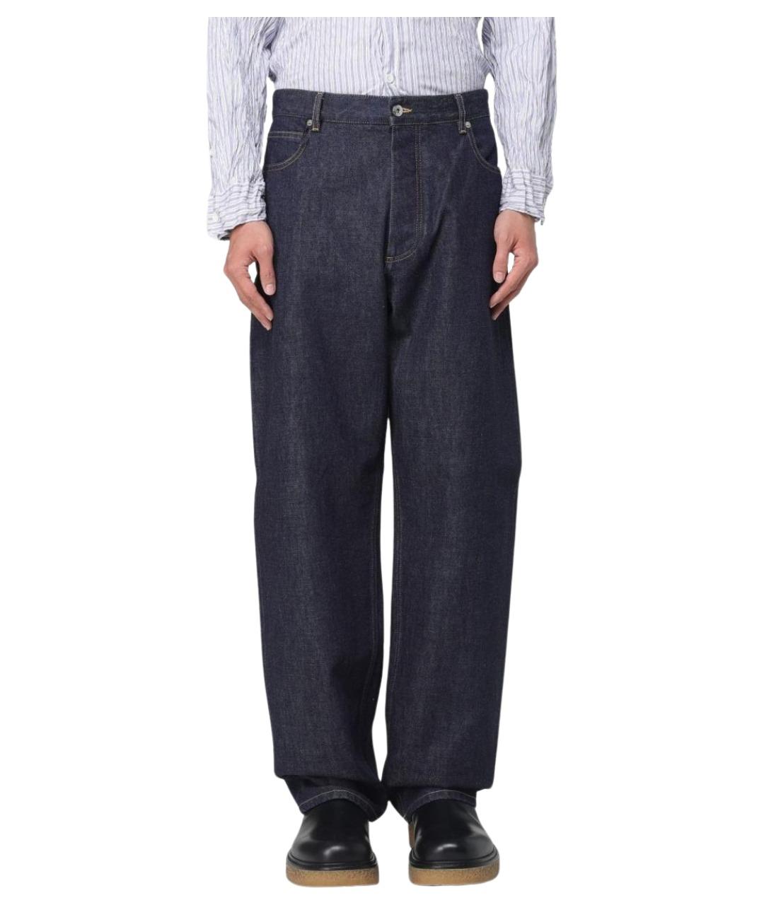 BOTTEGA VENETA Синие хлопковые прямые джинсы, фото 1