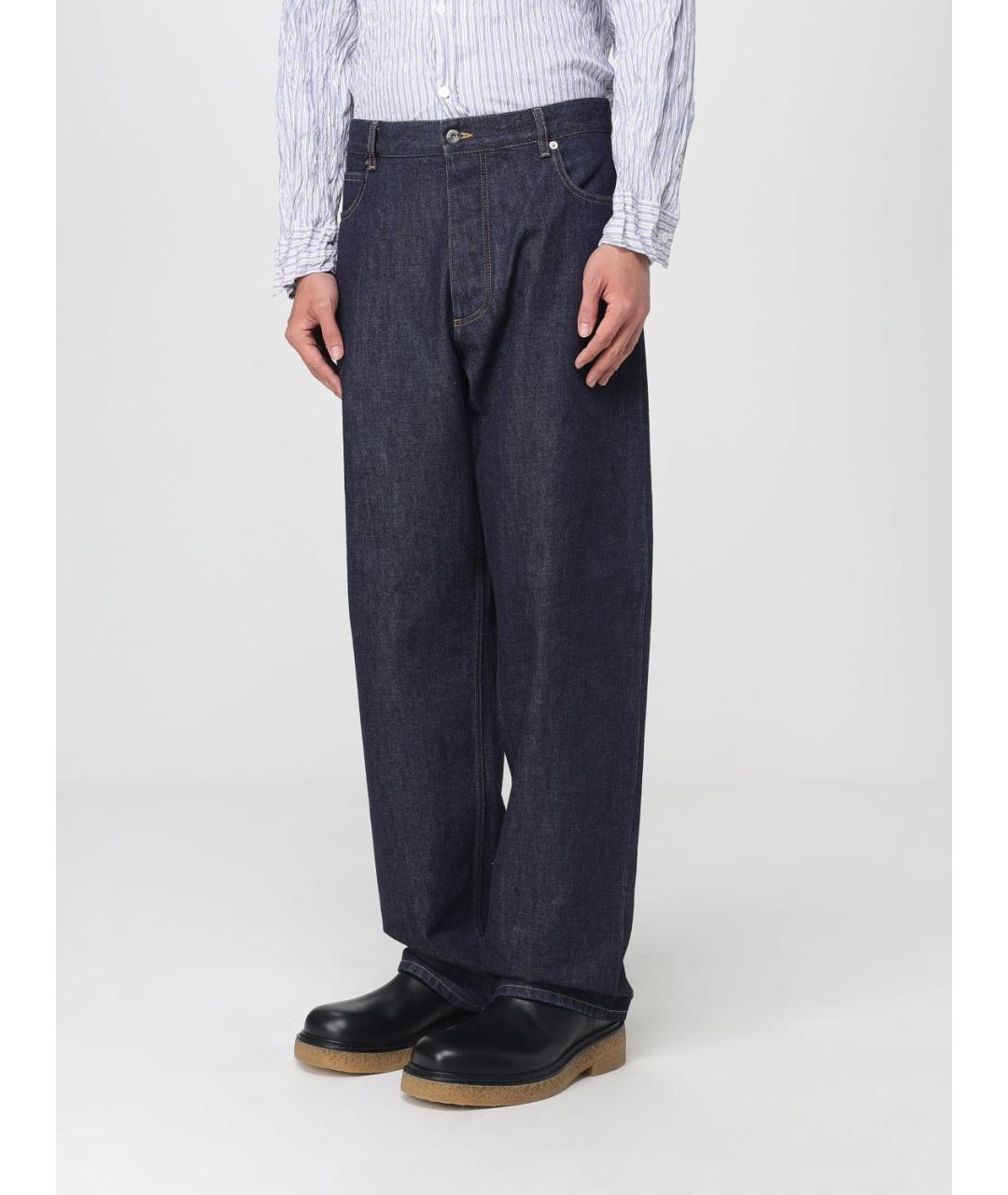 BOTTEGA VENETA Синие хлопковые прямые джинсы, фото 4