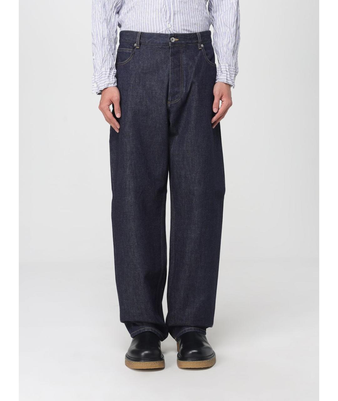 BOTTEGA VENETA Синие хлопковые прямые джинсы, фото 6