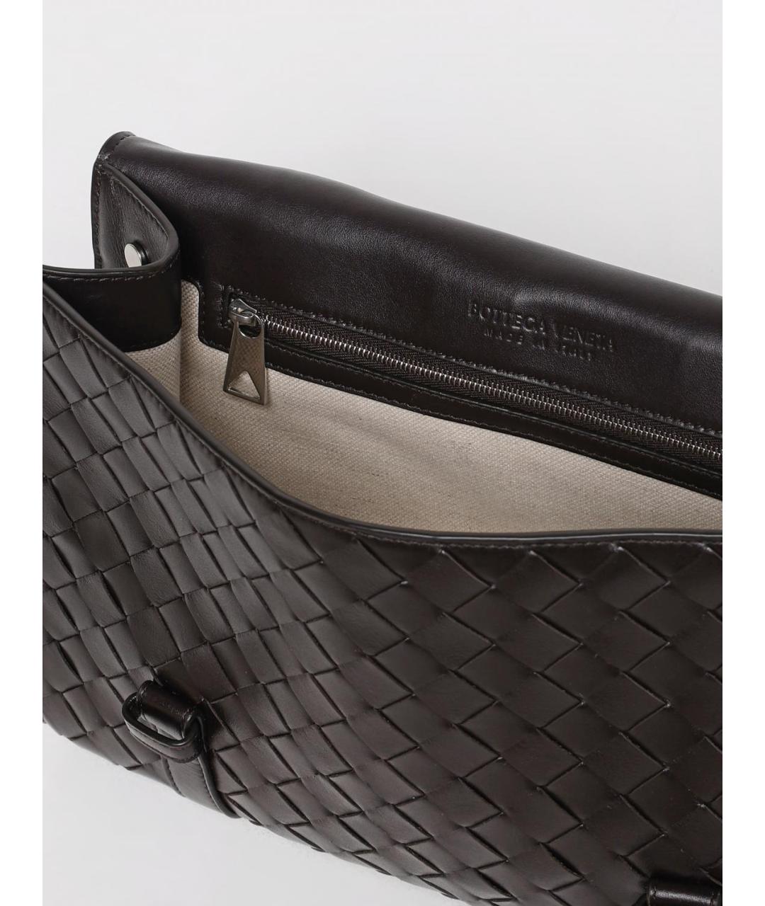BOTTEGA VENETA Коричневая кожаная сумка на плечо, фото 5