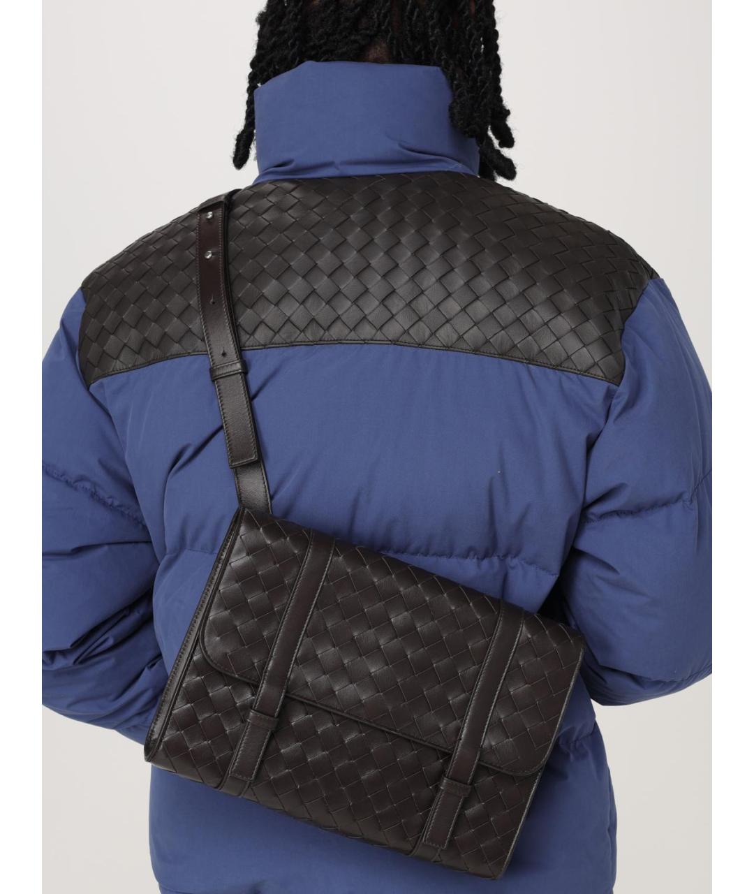 BOTTEGA VENETA Коричневая кожаная сумка на плечо, фото 2