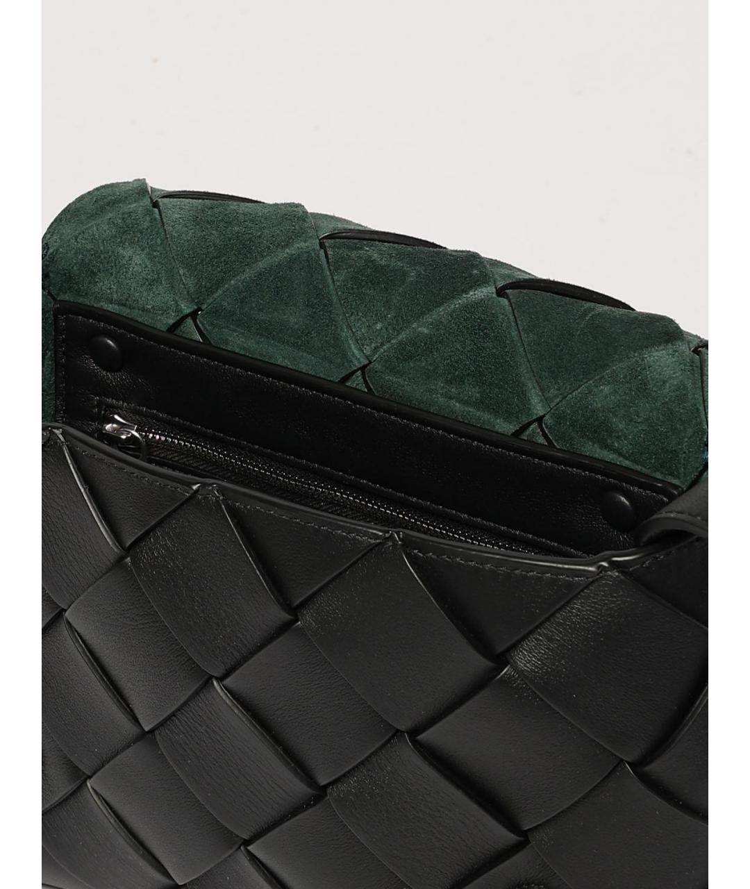 BOTTEGA VENETA Черная кожаная сумка на плечо, фото 5