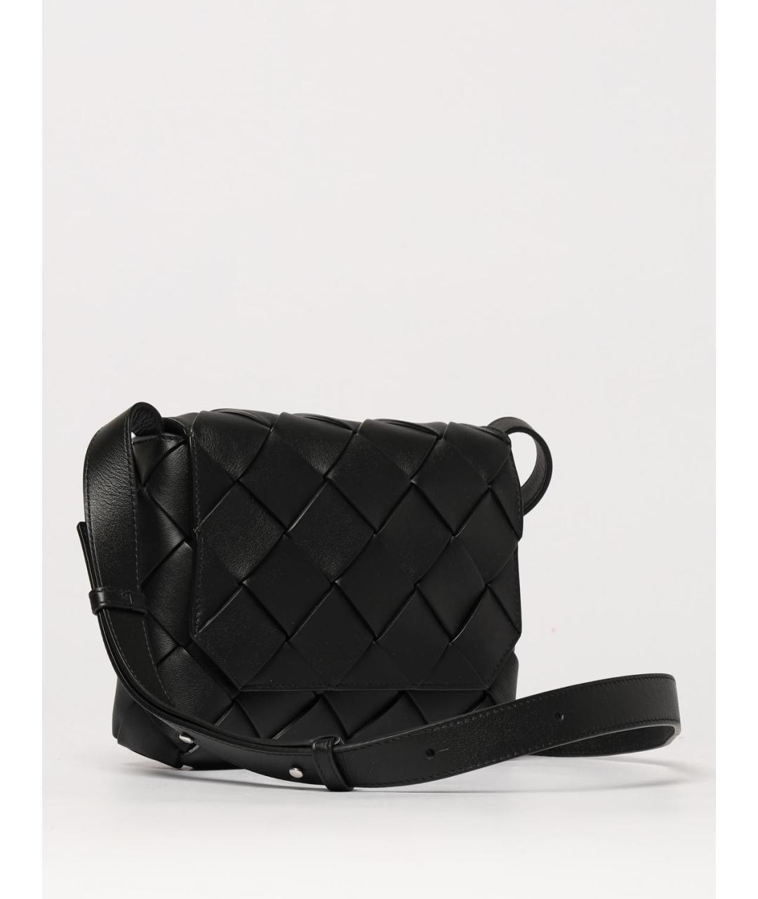 BOTTEGA VENETA Черная кожаная сумка на плечо, фото 3