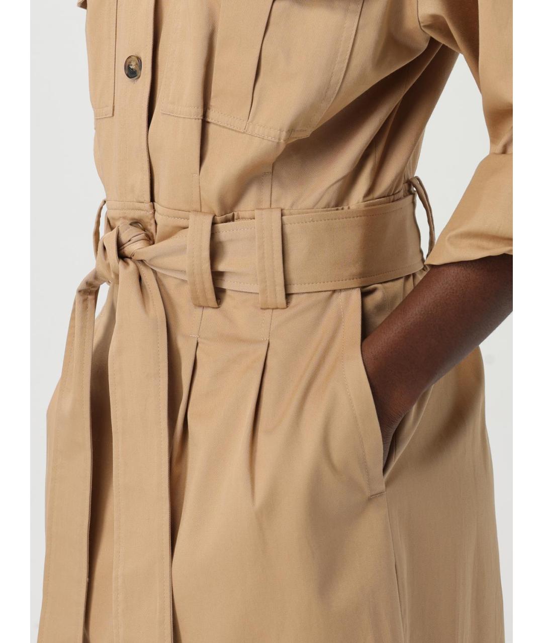 A.P.C. Бежевое хлопковое повседневное платье, фото 5