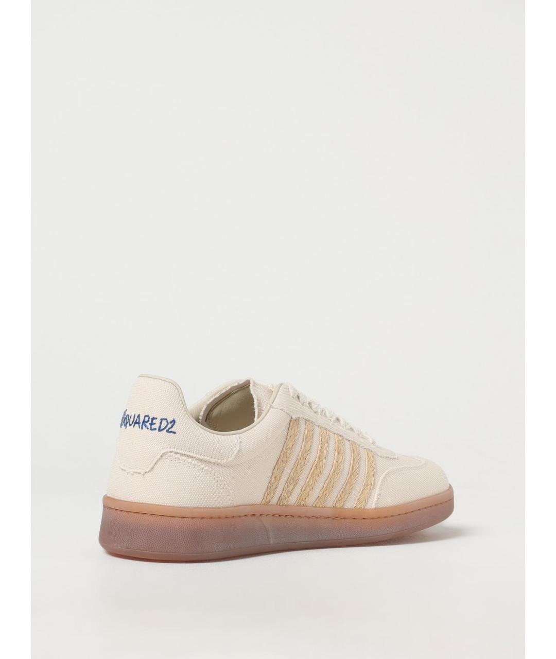 DSQUARED2 Бежевые замшевые низкие кроссовки / кеды, фото 3