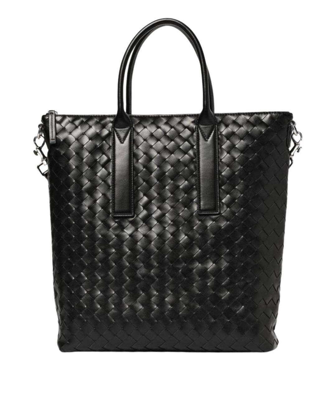 BOTTEGA VENETA Черная кожаная сумка тоут, фото 1