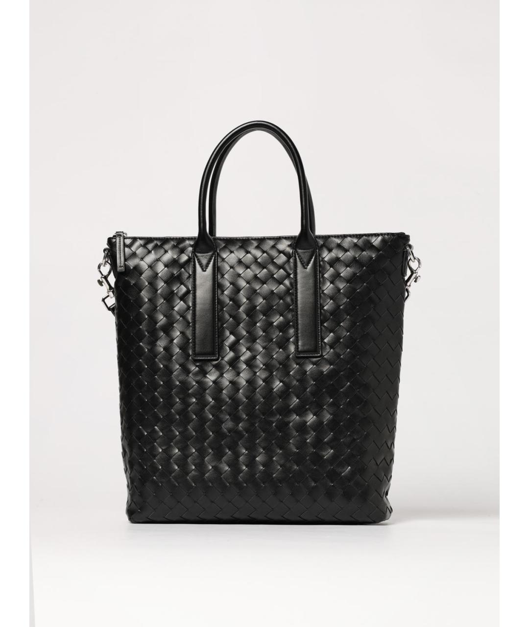BOTTEGA VENETA Черная кожаная сумка тоут, фото 6