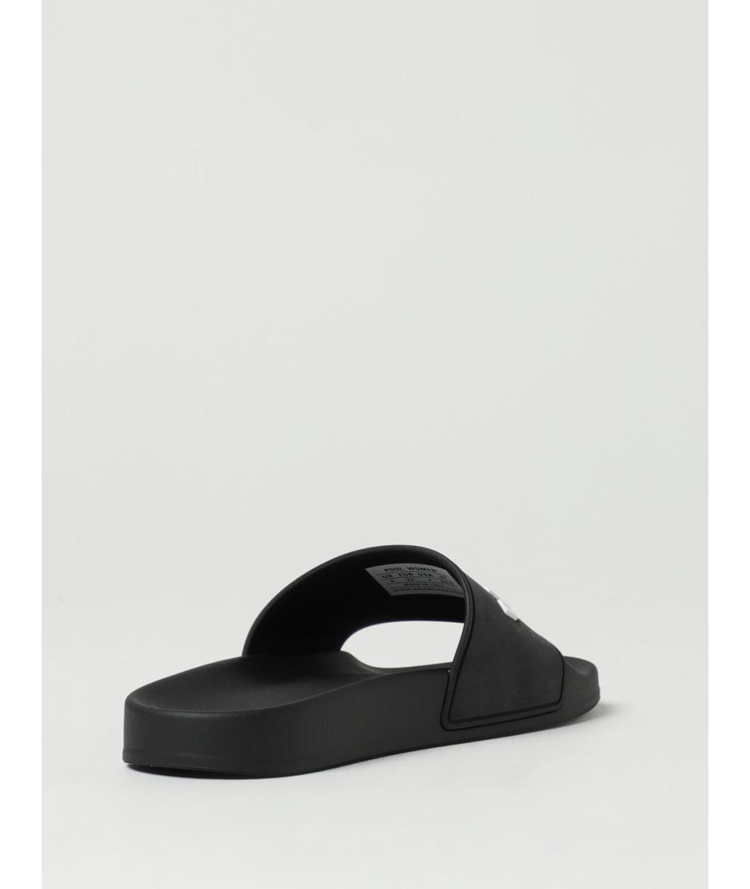 BALENCIAGA Черные резиновые шлепанцы, фото 3