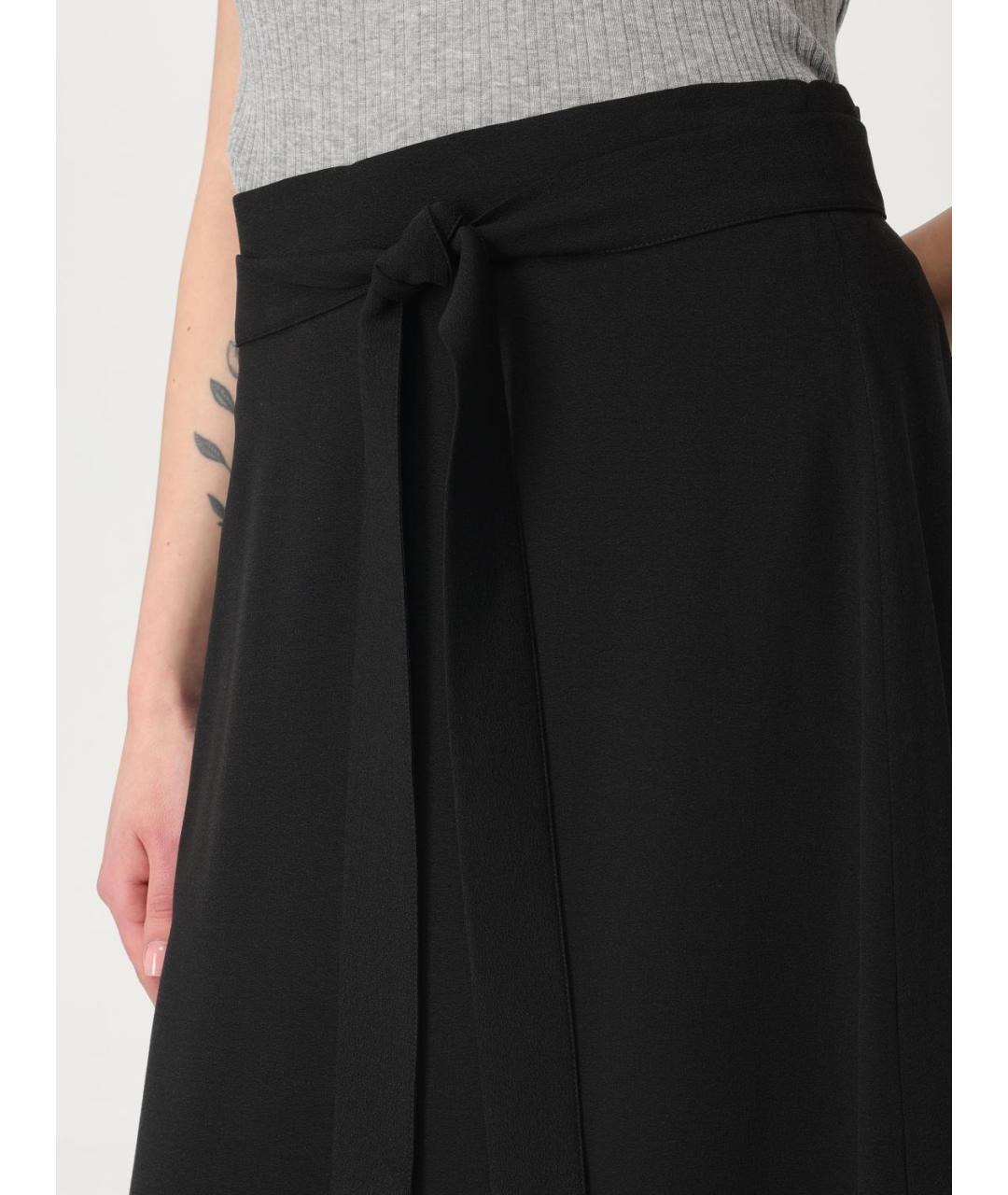 FENDI Черная шелковая юбка миди, фото 5