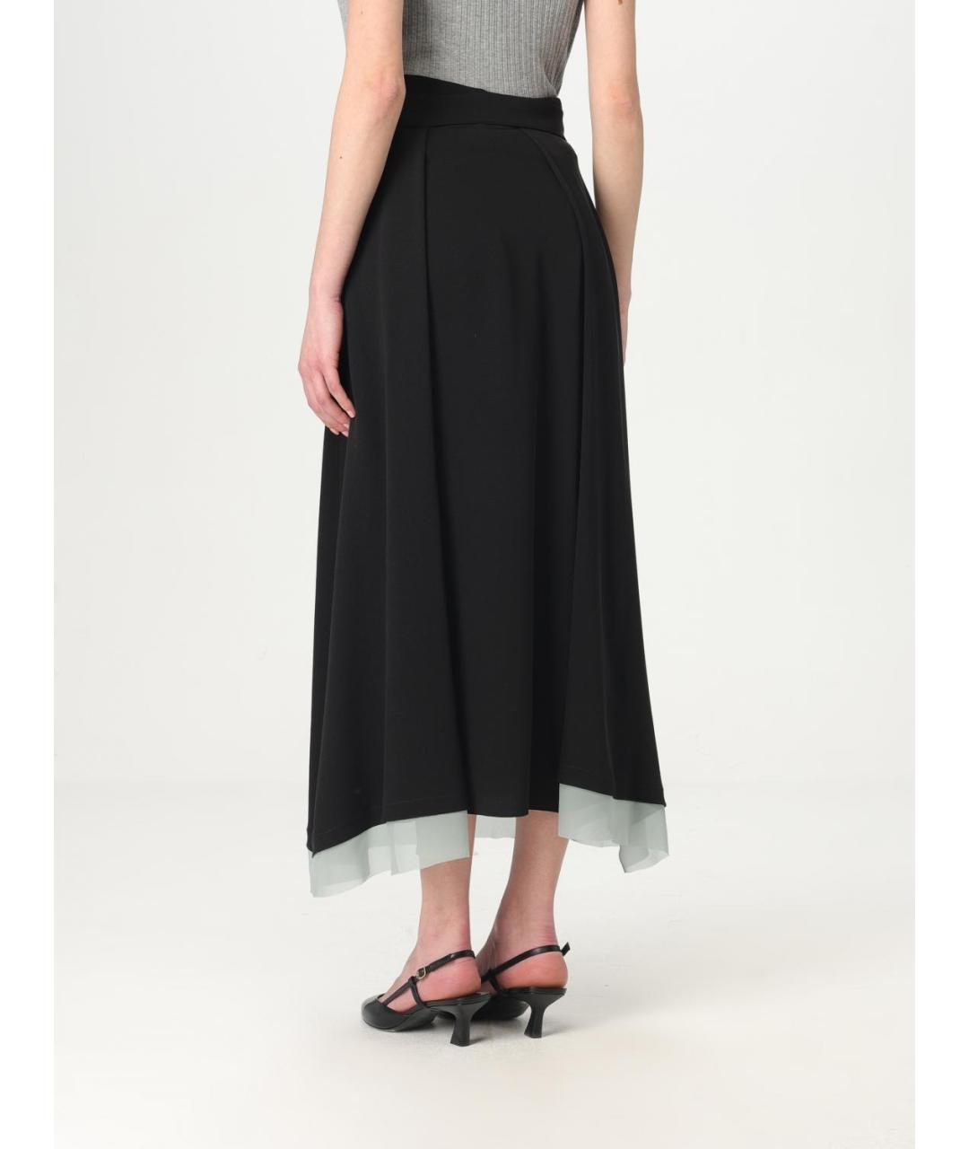 FENDI Черная шелковая юбка миди, фото 3