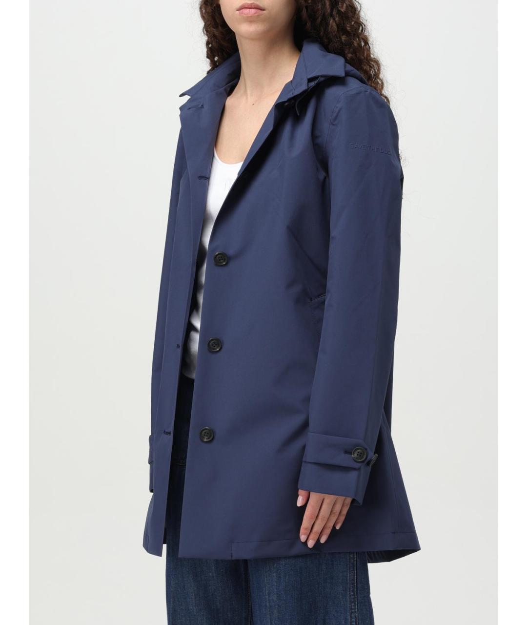 SAVE THE DUCK Синий полиэстеровый тренч/плащ, фото 3