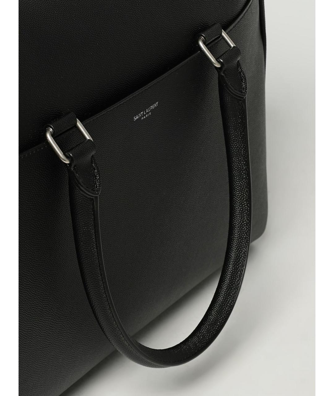 SAINT LAURENT Черный кожаный портфель, фото 4