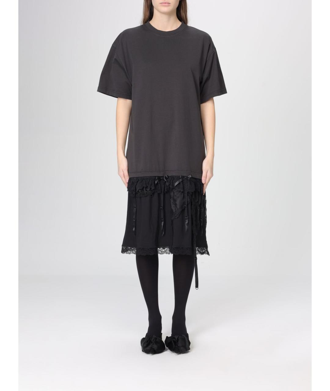 BALENCIAGA Серое хлопковое повседневное платье, фото 2