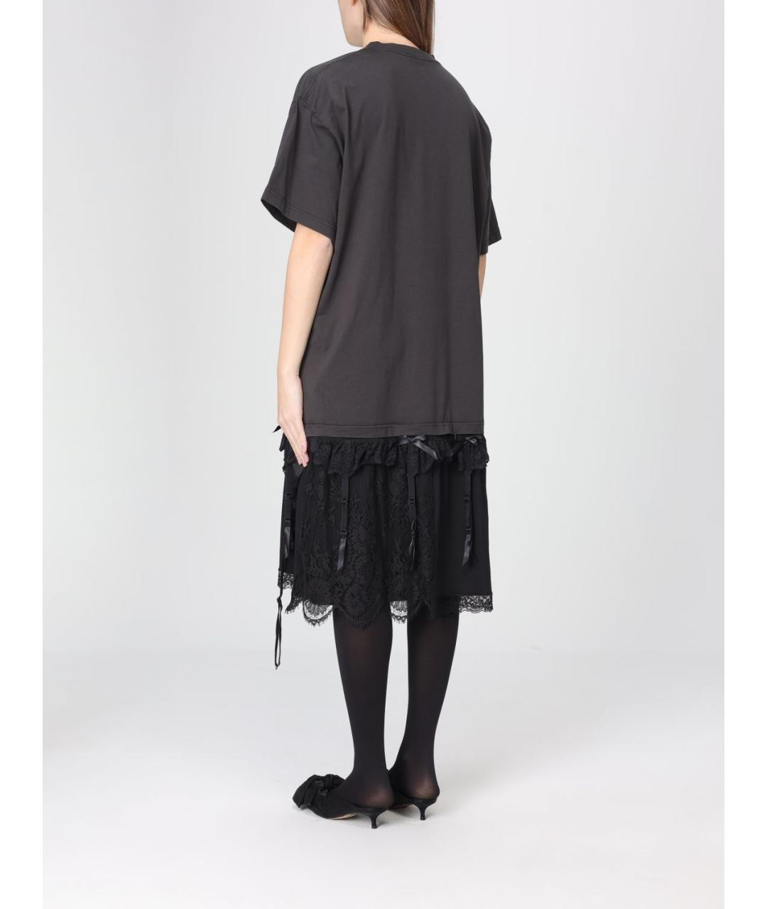 BALENCIAGA Серое хлопковое повседневное платье, фото 4