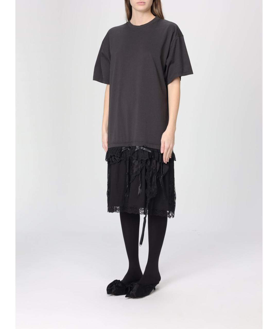 BALENCIAGA Серое хлопковое повседневное платье, фото 5