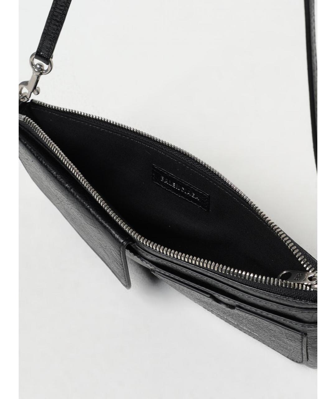 BALENCIAGA Черная кожаная сумка через плечо, фото 5