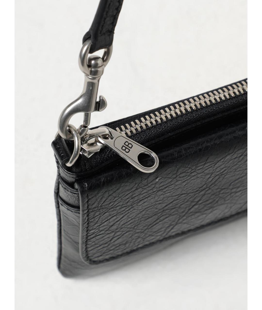 BALENCIAGA Черная кожаная сумка через плечо, фото 4