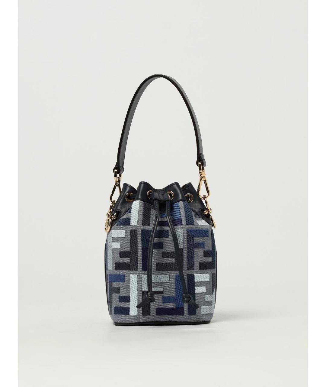 FENDI Синяя тканевая сумка через плечо, фото 6